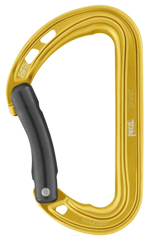 Karabinek Petzl Spirit gięty Żółty