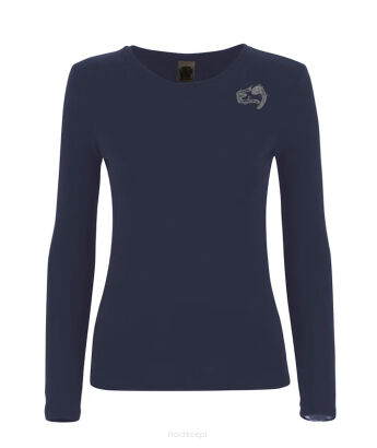 Koszulka damska z długim rękawem E9 Lawa - plumbago