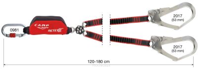 Lonża CAMP Y Retexo Gyro Rewind 120-180cm karabinki STEELHOOK 53mm