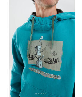 Bluza bawełniana E9 Hood - cerulean moka - 4