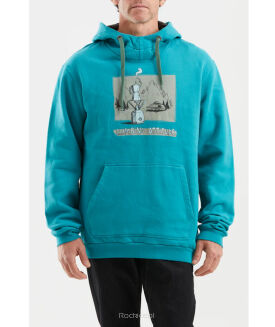 Bluza bawełniana E9 Hood - cerulean moka - 2