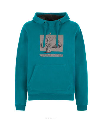 Bluza bawełniana E9 Hood - cerulean moka