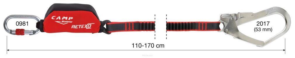 Lonża CAMP I Shock Abs. rewind 170cm MGO