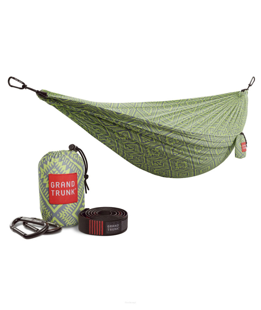 Hamak Grand Trunk Double Deluxe Print nylon w/Straps - green mamba