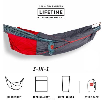 Ocieplina/koc/śpiwór do hamaka Grand Trunk 360 ThermaQuilt 3in1 - red/charcoal