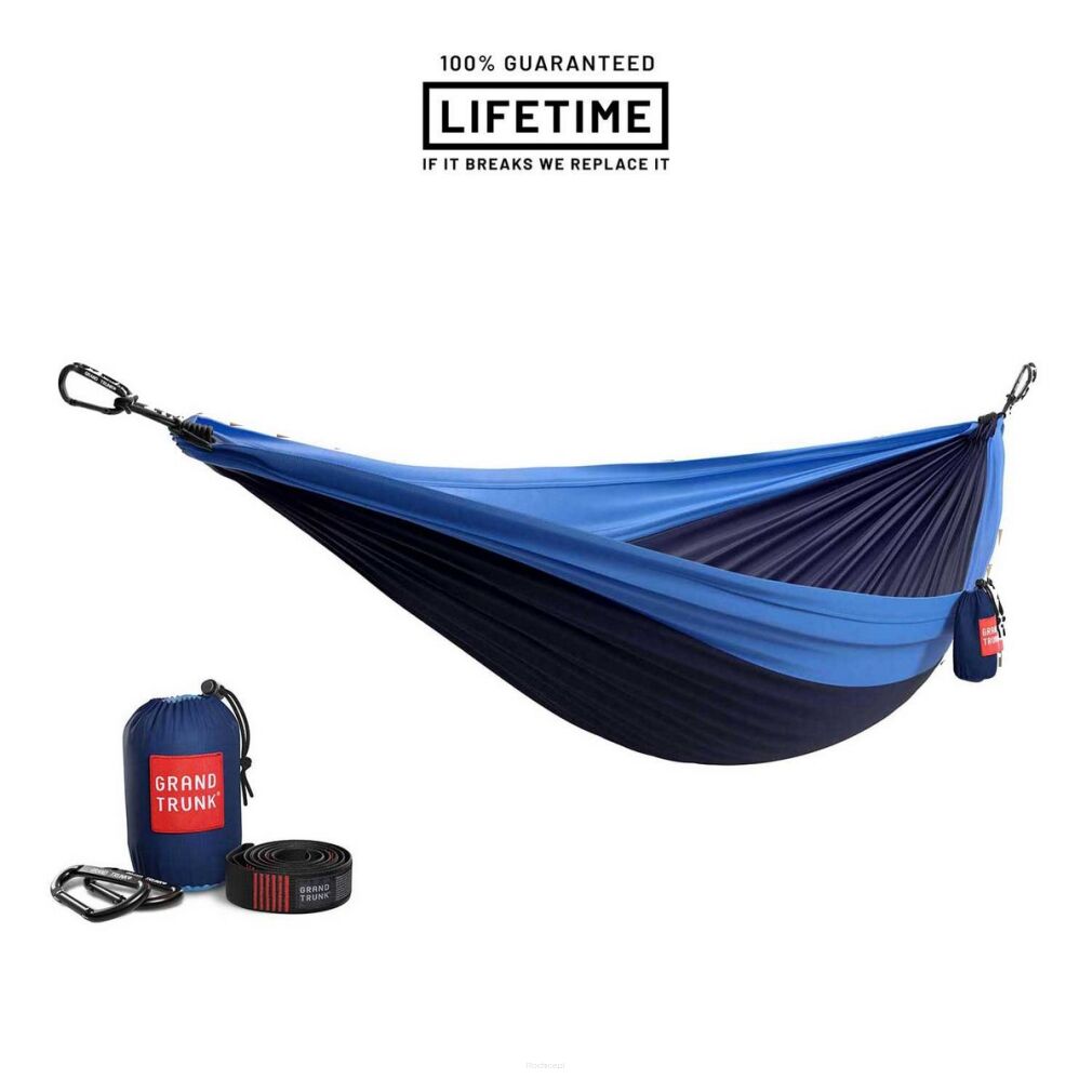 Hamak Grand Trunk Double Deluxe Parachute Nylon w/Straps - Navy/Lt.Blue