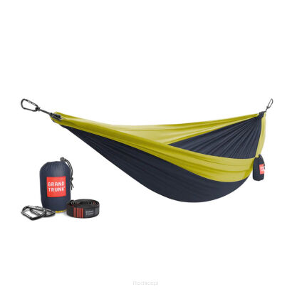 Hamak Grand Trunk Double Deluxe Parachute Nylon w/Straps - Collegiate Navy/Chartreuse