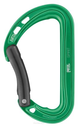 Karabinek Petzl Spirit gięty Zielony