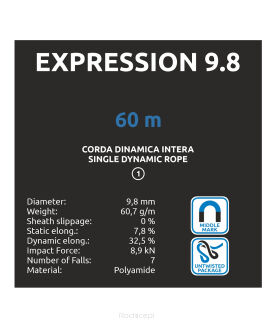 Lina dynamiczna Camp Expression 9.8mm - blue/white - 4